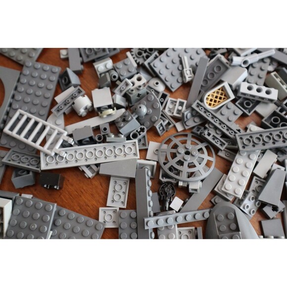 2 lbs. Pounds 9oz Mixed Lot Lego Bulk Shades of Gray Bricks Pieces Plates Blocks - Picture 7 of 13